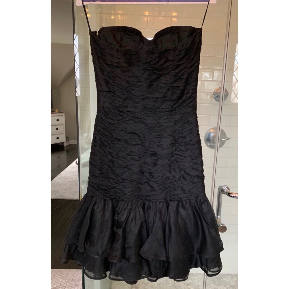 UNGARO HAUTE COUTURE SILK STRAPLESS DRESS